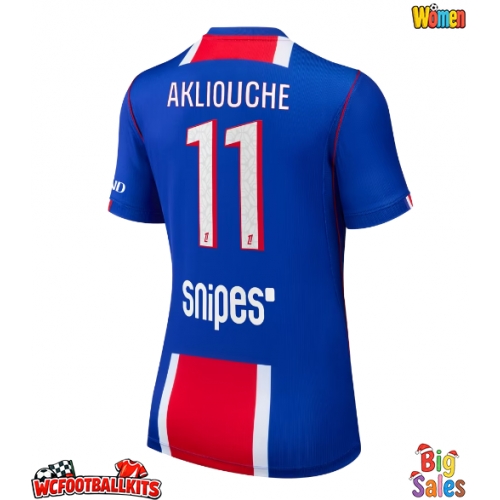 Paris Saint-Germain Maghnes Akliouche #11 Replica Home Stadium Shirt for Women 2026-27 Short Sleeve